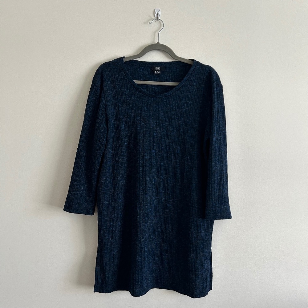 Navy blue soft knit tunic